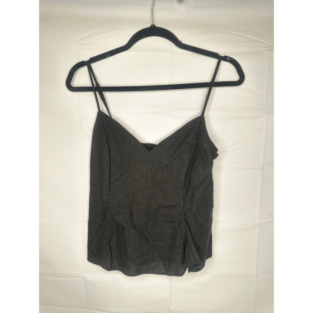 Zara Black Sweetheart Neckline Crop Top Tank Womens Large Adjustable